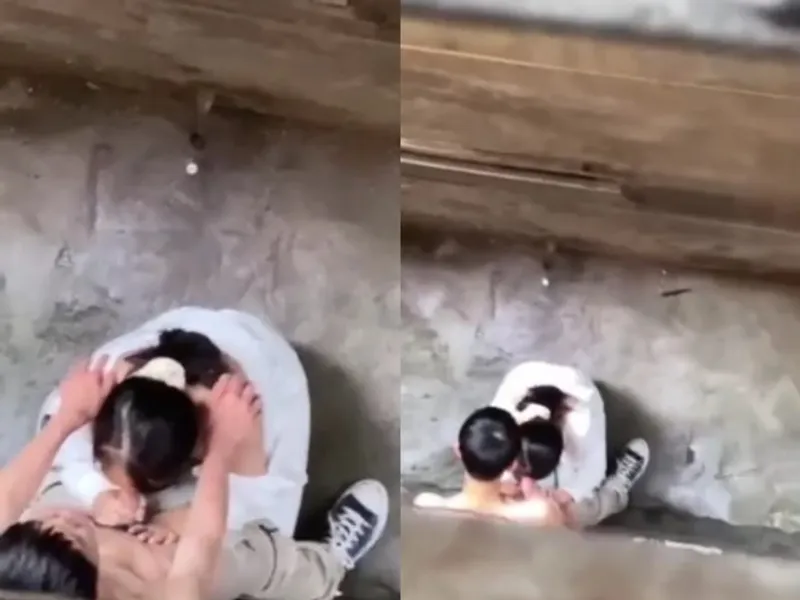 Quay lén em học sinh bú thằng nhỏ bạn trai ở khe nhà